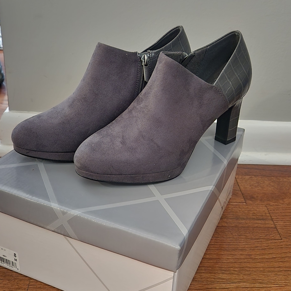 Xappeal Gray Heeled Boots
